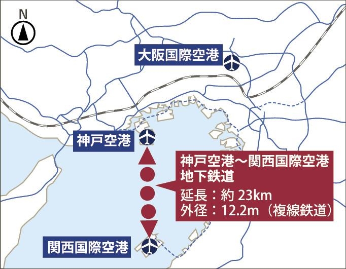 El organismo de investigación japonés propone un túnel ferroviario submarino de 400 mil millones de yenes entre los aeropuertos de Kansai y Kobe