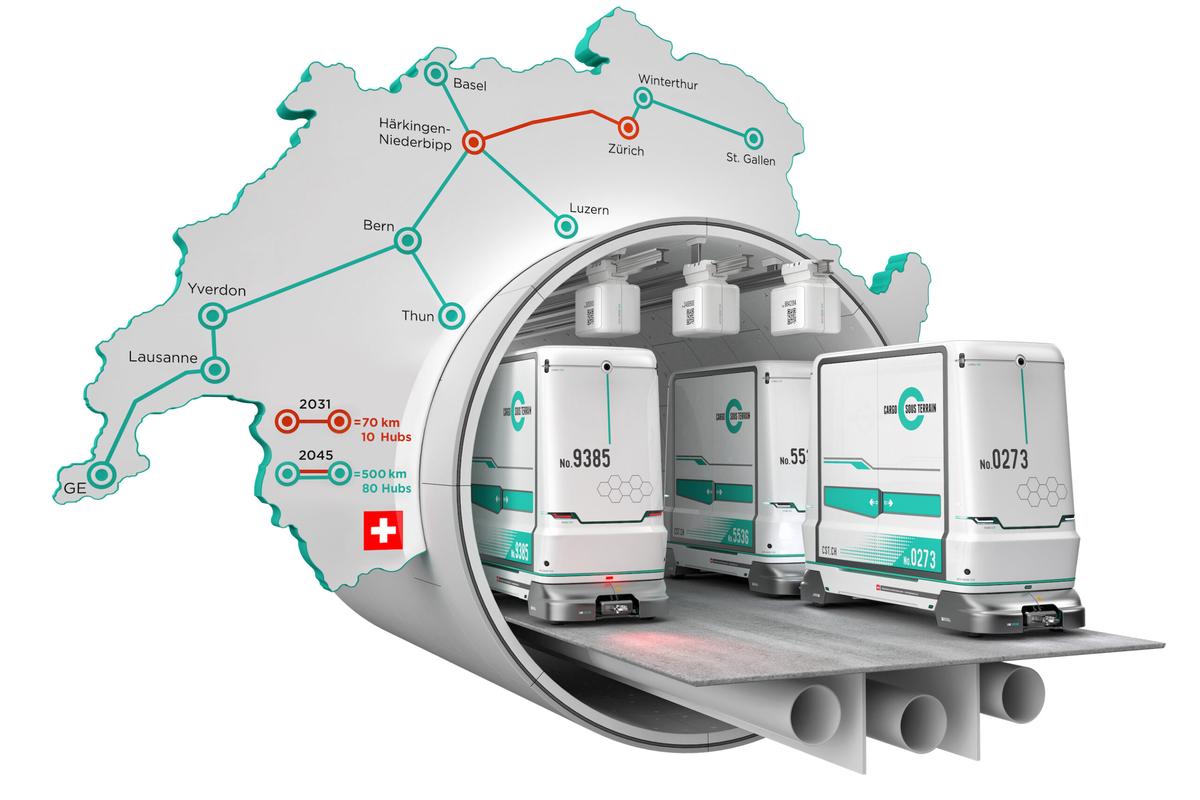 El sistema autónomo de carga subterránea de Suiza apunta a debutar en 2031